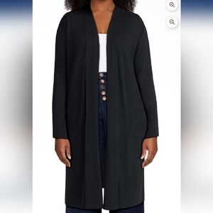 Women's Plus Size Duster Cardigan Black      Various Sizes        NWT